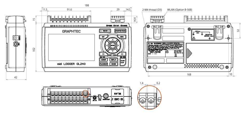 GL240 External Dimensions