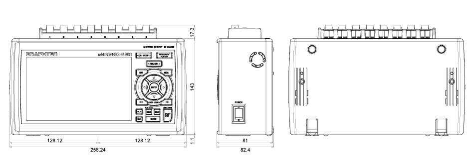 GL980 External Dimensions with cover